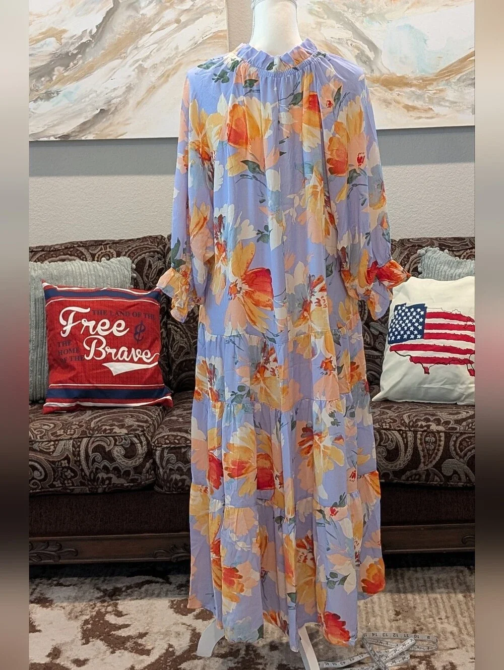 Lavender Floral Tiered Dress - Picture 6 of 6